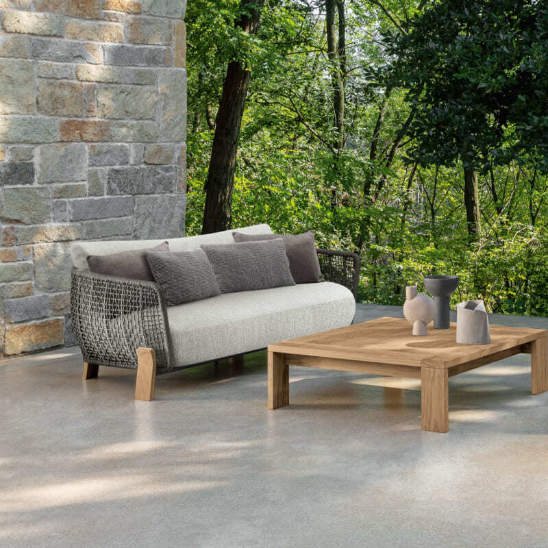 Talenti Argo Wood Outdoor Love Seat Italian Design Interiors