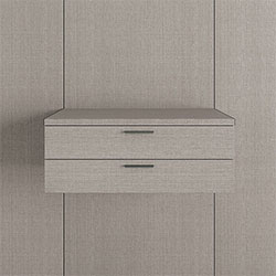 Wall hanging drawer unit with with handles