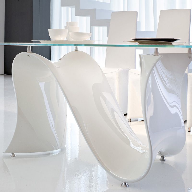 Tonin Casa Wave Glass Dining Table Italian Design Interiors
