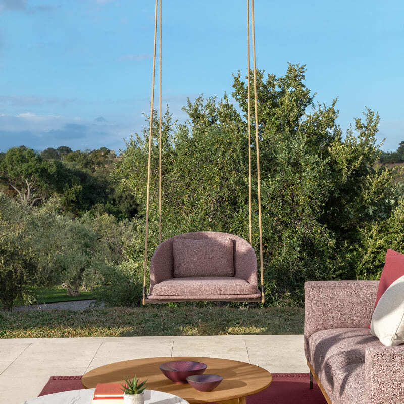 Talenti CleoSoft Wood Outdoor Swing Chair Italian Design Interiors