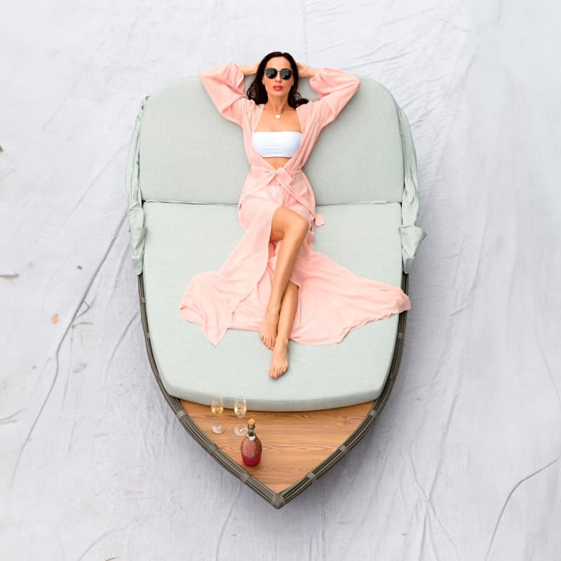 Couture Jordin Escapade Outdoor Boat Double Lounger Italian Design Interiors