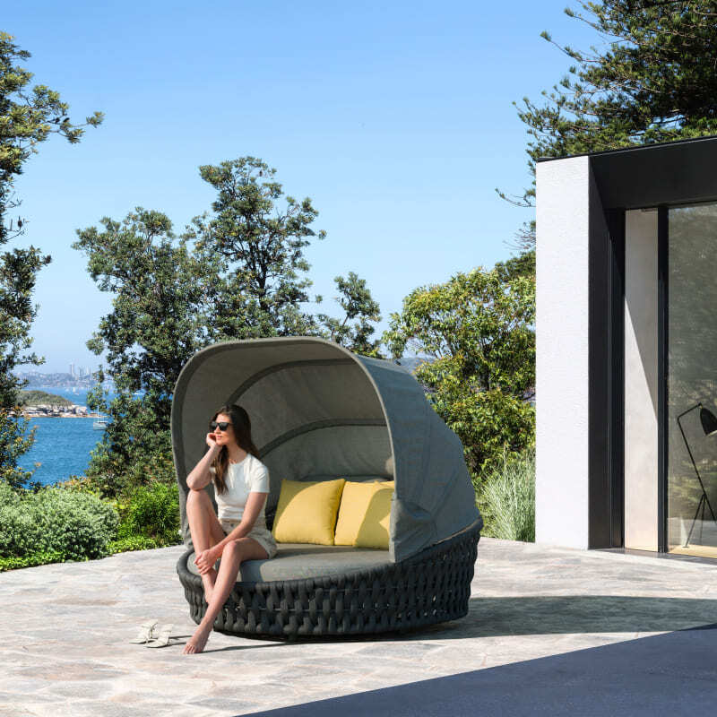Couture Jordin Hug Outdoor Daybed With Canopy Italian Design Interiors
