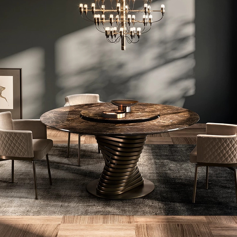 Eforma Rotolo Round Marble Table Italian Design Interiors